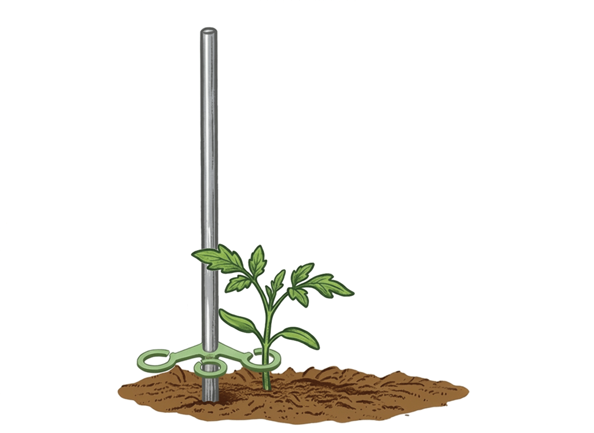 Step 3 — attach the support tool to the plant
